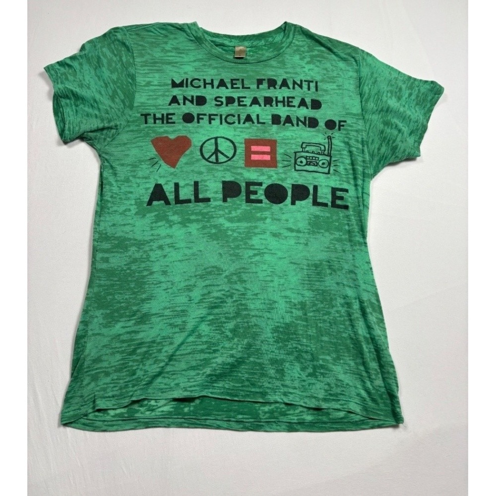 Michael Franti Spearhead T Shirt Green Graphic All People Size M